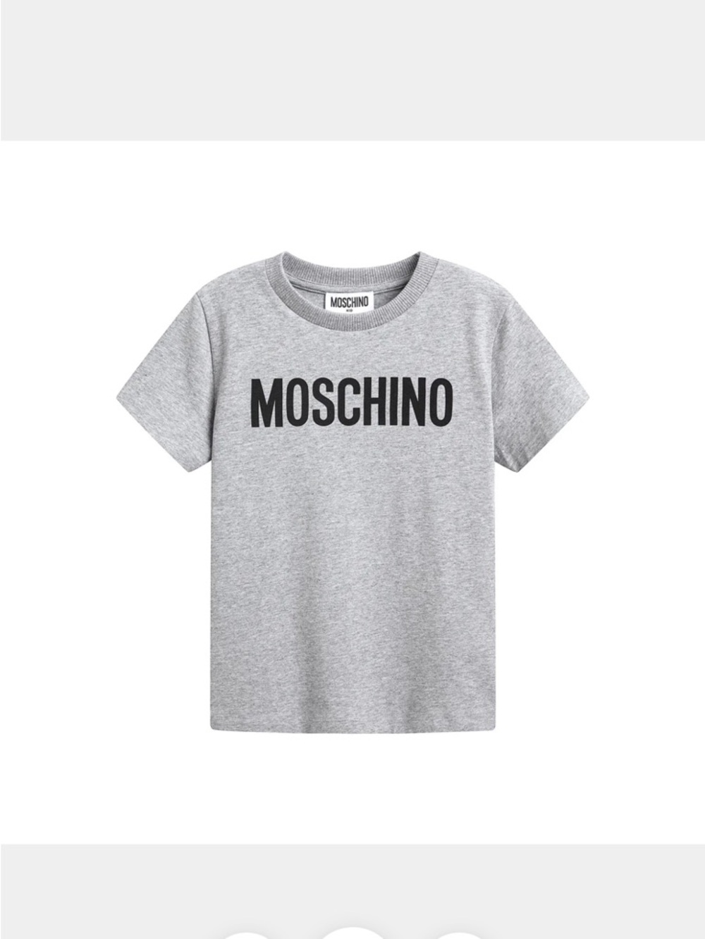 Moschino Kids Light Gray Tee with Black Logo